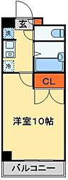 クレストガーデン野田 1Kの間取図画像
