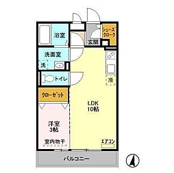 リ・サクラB 1LDKの間取図画像