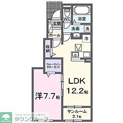 クイーンハウスII A棟 1LDKの間取図画像