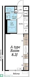 リブリ・シャンス 1Kの間取図画像