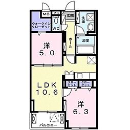 Contrail 2LDKの間取図画像