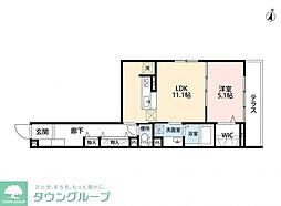 アヴァンス八潮B 1LDKの間取図画像