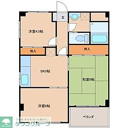 アンソレイエ松戸 3DKの間取図画像