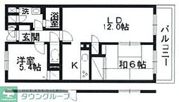 エスポワール新松戸 2LDKの間取図画像