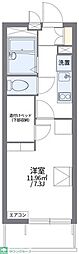 レオパレスフォレ流山 1Kの間取図画像