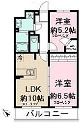 コンシェリーコート 2LDKの間取図画像