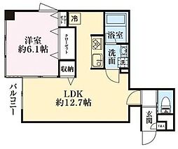 アンジェリークトキワ1 1LDKの間取図画像
