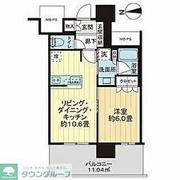 ライオンズタワー柏 1LDKの間取図画像