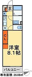 リブリ・グランドール 1Kの間取図画像