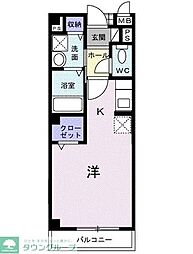 エバーグリーン本宿 ワンルームの間取図画像