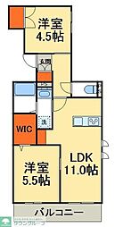 Hebel Maison新柏 2LDKの間取図画像