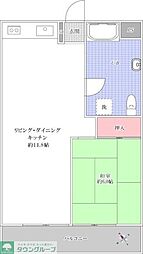 コーポサンライズ 1LDKの間取図画像