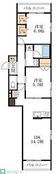 サクラヒルズ 1LDKの間取図画像