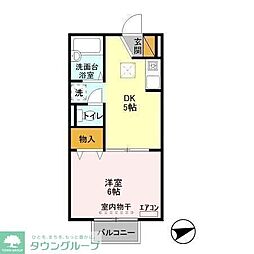 プラッツ豊四季 1DKの間取図画像