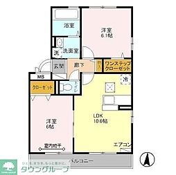 シャルマンドミールA 2LDKの間取図画像