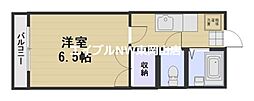 クイーンパレス 1Kの間取図画像