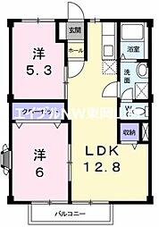 ニューシティアルカディア 2LDKの間取図画像