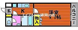 ソワセルクル長船 1Kの間取図画像