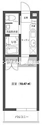 ブルー.レジデンス浜 1Kの間取図画像