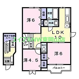 フェルト益野 3LDKの間取図画像