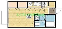 メゾンKey ワンルームの間取図画像