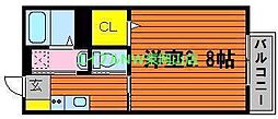 モデラートA 1Kの間取図画像