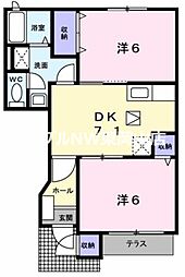 ケレス 2DKの間取図画像