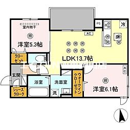 アネックスV 2LDKの間取図画像