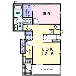 アルモニー中野B棟 1LDKの間取図画像