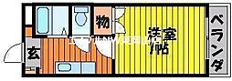 ツインズ土田 1Kの間取図画像