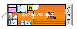 グリーンパーク賞田 1Kの間取図画像