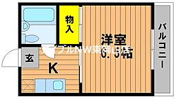 ドゥリーム浜 1Kの間取図画像