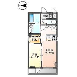 グレイスフル 1LDKの間取図画像