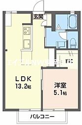 ハイツヒラオカ 1LDKの間取図画像