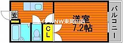 シャルム・パレスA 1Kの間取図画像