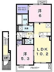 ルーチェソラーレA 2LDKの間取図画像