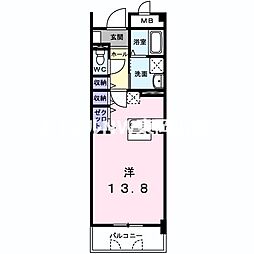 サンフォレスタ上道 ワンルームの間取図画像