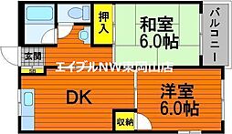 プレール清水 2DKの間取図画像