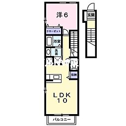 アルモニー 2階1LDKの間取り