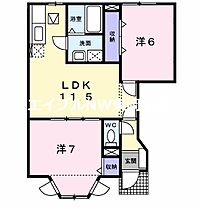 サンセ－ルＫ・Ｙ　Ａ  ｜ 岡山県岡山市中区円山（賃貸アパート2LDK・1階・56.21㎡） その2