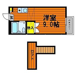 Ｎａｔｕｒｅ和氣 2階1Kの間取り