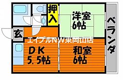 山陽ビル 2DKの間取図画像