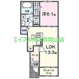 リベルタ71 I 1LDKの間取図画像