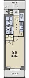 リヴスペースW 1Kの間取図画像