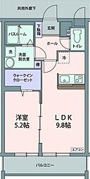 祇園山ヒルズ 1LDKの間取図画像