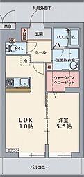 グランノーブル 1LDKの間取図画像