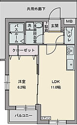 ソブリンハウス 1LDKの間取図画像