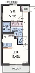 Calmcourt 1LDKの間取図画像