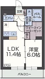 グロワールM 1LDKの間取図画像