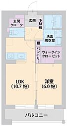 アンブル二番館 1LDKの間取図画像